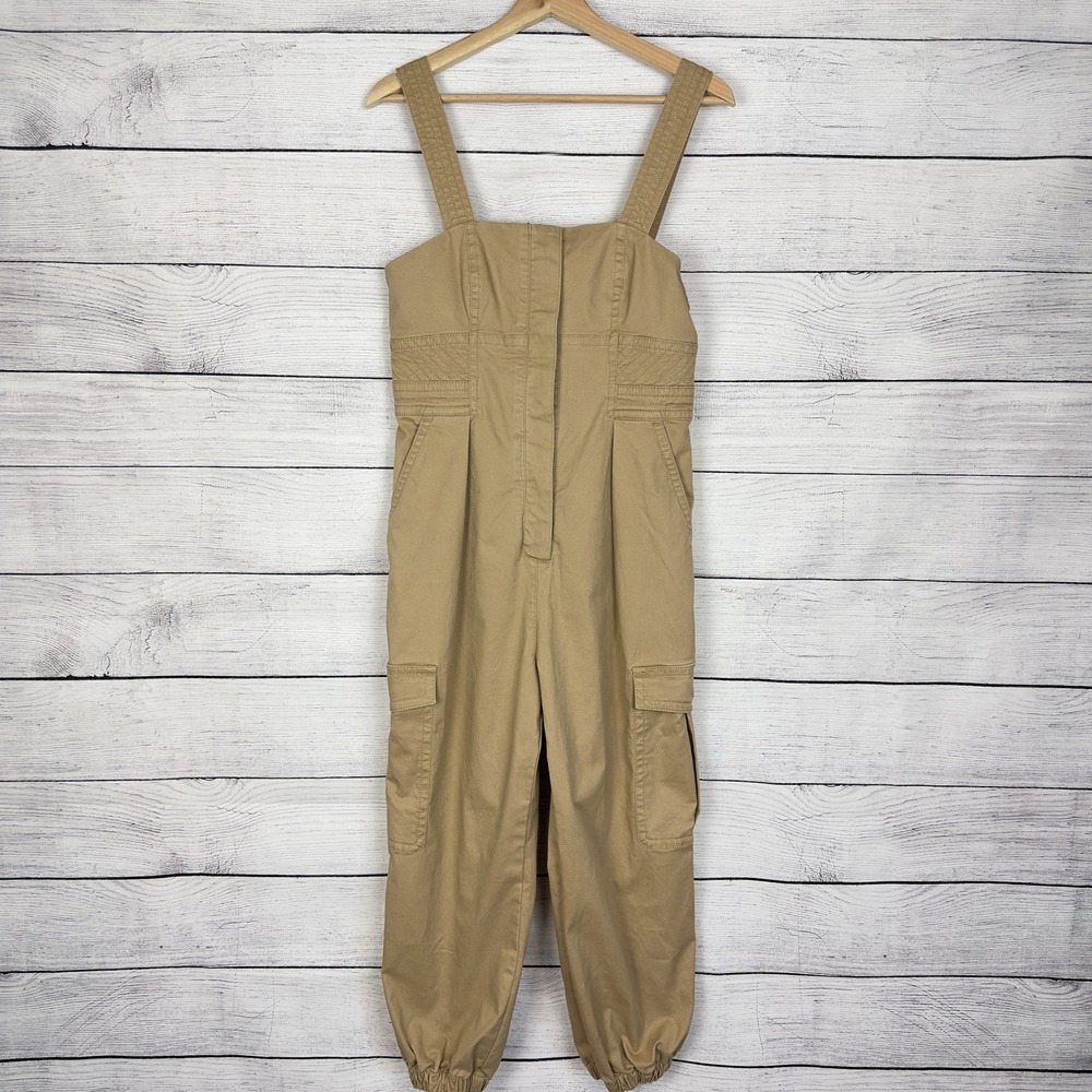 Banana Republic Cargo Jumpsuit In New British Khaki Size 4 Petite Feminine Boho - Picture 2 of 10